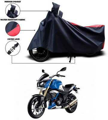 SEBONGO Two Wheeler Cover for Mahindra(Red, Black)