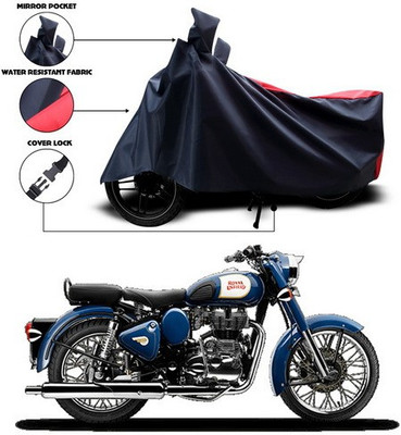 SEBONGO Waterproof Two Wheeler Cover for Royal Enfield(Red, Black)