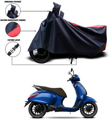 ANTHUB Two Wheeler Cover for Bajaj(Chetak, Red, Black)