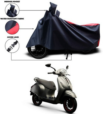 ANTHUB Two Wheeler Cover for Bajaj(Chetak, Red, Black)