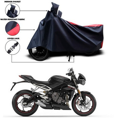 ANTHUB Two Wheeler Cover for Triumph(Red, Black)