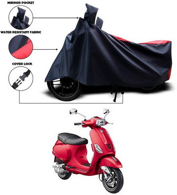 ANTHUB Two Wheeler Cover for Vespa(Vespa, Red, Black)