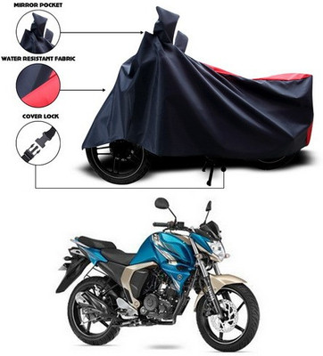 ANTHUB Two Wheeler Cover for Yamaha(FZ-S FI, Red, Black)