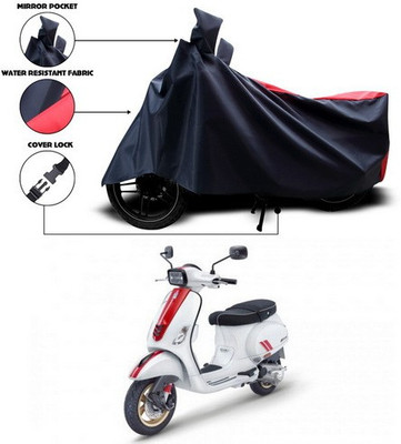 ANTHUB Two Wheeler Cover for Vespa(Vespa, Red, Black)