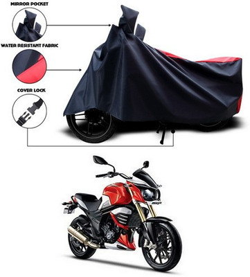 SEBONGO Two Wheeler Cover for Mahindra(Red, Black)