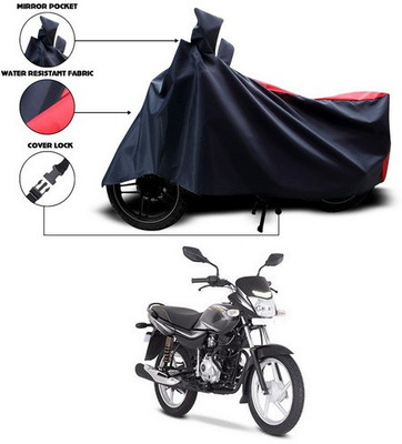 ANTHUB Two Wheeler Cover for Bajaj(Platina 100 DTS-i, Red, Black)