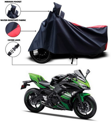 ANTHUB Two Wheeler Cover for Kawasaki(Ninja, Red, Black)