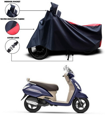 SEBONGO Waterproof Two Wheeler Cover for TVS(Jupiter, Red, Blue)