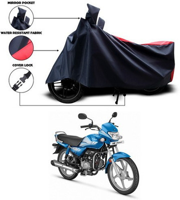 ANTHUB Two Wheeler Cover for Hero(HF Deluxe, Red, Black)