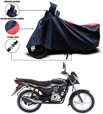 ANTHUB Two Wheeler Cover for Bajaj(Platina 100 DTS-i, Red, Black)