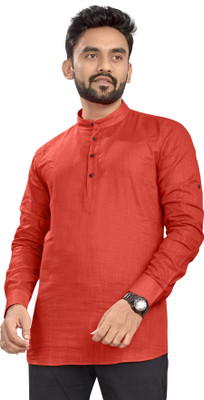 allan-peter-men-solid-straight-kurtaorange