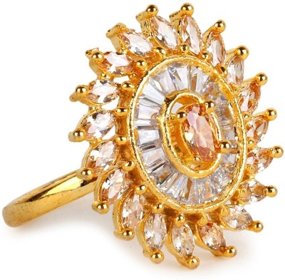 BHANA STYLE Alloy Cubic Zirconia Gold Plated Ring