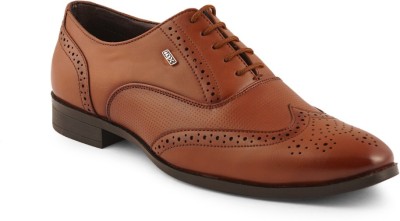 iD Lace-Up Oxford Formal Shoes Brogues For Men(Tan , 7)