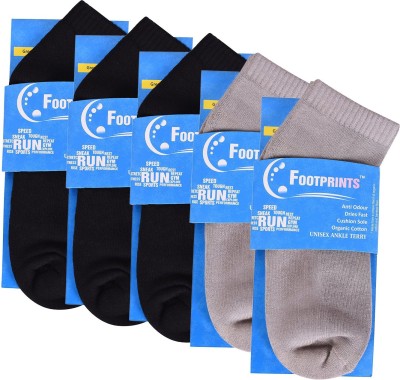 Footprints Organic Cotton Unisex Solid Ankle Length(Pack of 5)