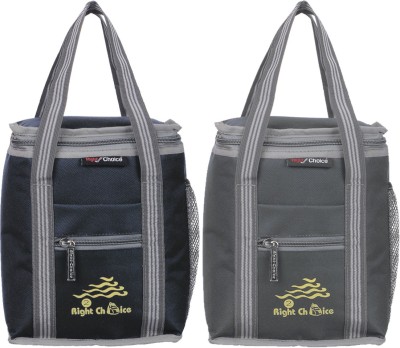 RIGHT CHOICE All Age Combo Lunch Bags Branded Trendy Premium Quality Carry on School Office & Picnic (Black+Grey 3006+3009) Waterproof Lunch Bag(Black, Grey, 10 L)