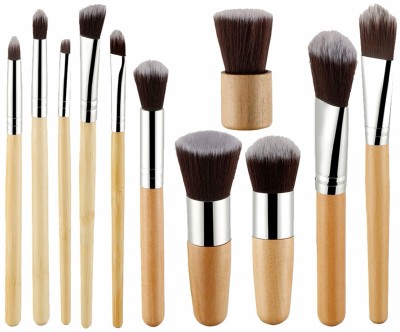 FOOLZY Makeup Brush Set Professional Kabuki Foundation Blending Blush Concealer Eye Face Liquid Powder Cream Cosmetics Brushes Kit(Pack of 11)