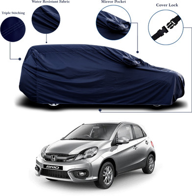 ANTHUB Car Cover For Honda Brio (With Mirror Pockets)(Blue)