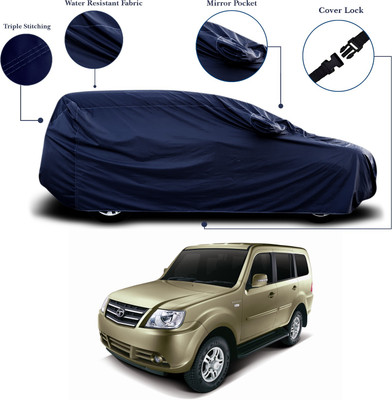SEBONGO Car Cover For Tata Sumo Grande (With Mirror Pockets)(Blue)