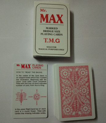 R.s.Magic Tricks Mr.Max SPY Marked Magic Playing Cards Best for Flash (Red) Card Magic(Red)