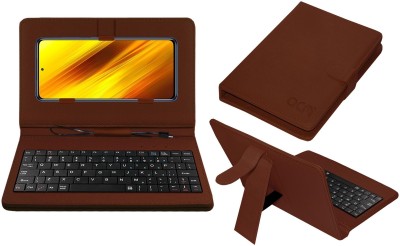 ACM Keyboard Case for Xiaomi Poco X3 Nfc(Brown, Cases with Holder, Pack of: 1)