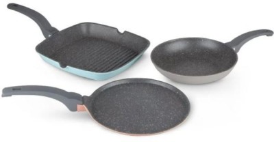 Prestige Stackable Cookware Induction Bottom Non-Stick Coated Cookware Set(Aluminium, 3 - Piece)