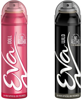 EVA Doll and Wild Deodorant for Women 150 ml Deodorant Spray  -  For Women(300 ml, Pack of 2)