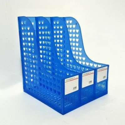 HTL 3 Compartments Plastic File Holder(Blue)