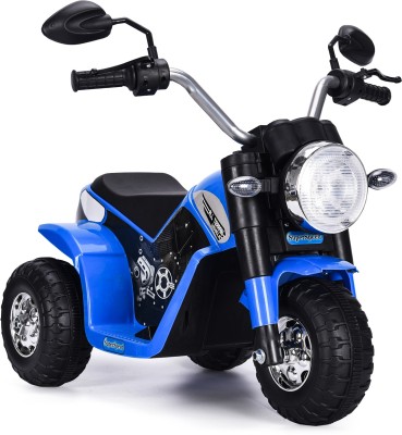 Miss & Chief Premium Bike Style 6V 4.5 AH 15W Battery Powered Ride On with rechargeable batteries,Music&Light Bike Battery Operated Ride On (Blue)