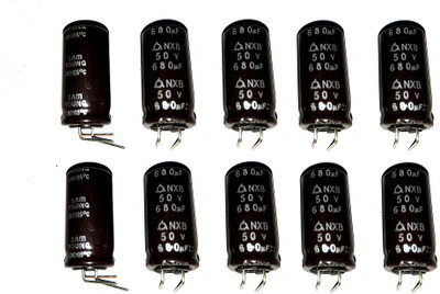 RISARYA 10PCS SET OF 680uF/50V ELECTROLYTIC CAPACITOR Electronic Components Electronic Hobby Kit