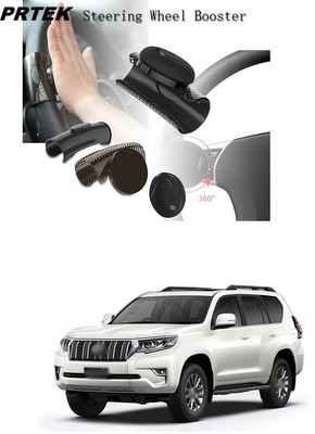 PRTEK Plastic Car Steering Knob(Silver, Black)
