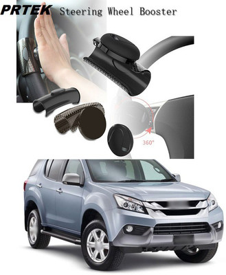 PRTEK Plastic Car Steering Knob(Silver, Black)