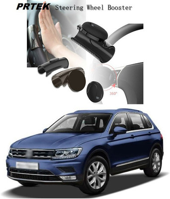 PRTEK Plastic Car Steering Knob(Silver, Black)