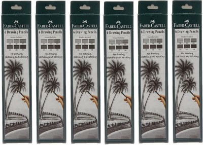 FABER-CASTELL 2b, 3b, 4b, 5b, 6b, and 8b Pencil(Pack of 6)