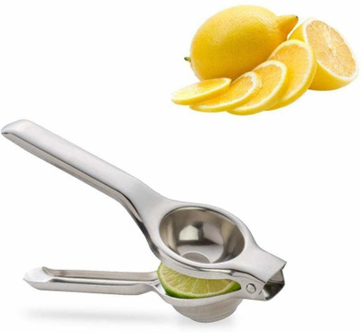 GLAMAXY Steel 2 In 1 Stainless Steel Manual Press Lemon Squeezer Orange Citrus Hand Press Juicer with Bottle Opener Hand Juicer(Silver)
