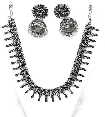 PBM CREATIONS Oxidised Silver Silver Jewellery Set(Pack of 1)