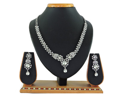 VATSALYA creation Alloy Gold-plated White Jewellery Set(Pack of 1)