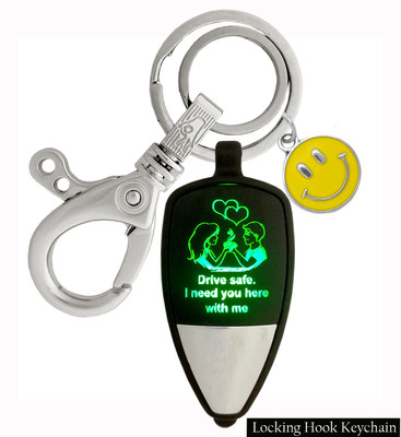 MGP FASHION High Quality Drive Safe Couple Multicolor Light Reflection Gift For Family And Friend Locking Hook Smiley Keyring Key Chain