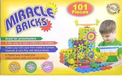 smallneeds 101 piece interlocking learning blocks motorized spinning gear building toy set- Multi color(Multicolor)