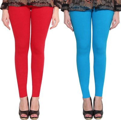 Clarita Ankle Length Ethnic Wear Legging(Red, Light Blue, Solid)