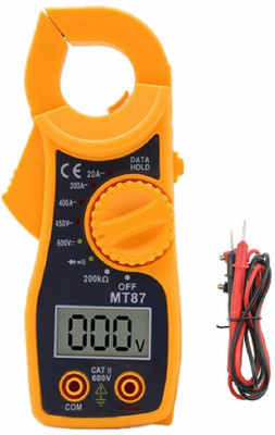 GoodsBazaar MT-87 Mini Pocket-Sized Digital Clamp Meter Electronic Tong Tester Clamping Meter Digital Multimeter(2000 Counts)