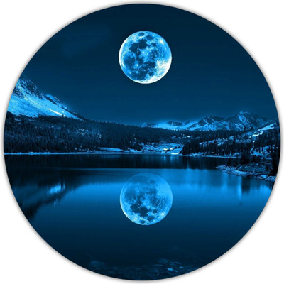 NOCKOUT Designer Round Gaming Non-Slip Rubber Base Mouse Pad for Laptop and Computer |(20 cm x 20 cm, 3D Moon) Non Slip Base Mousepad(Multicolor)