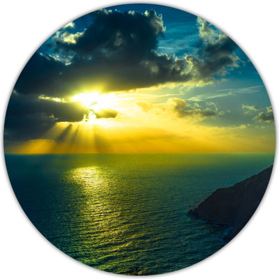 NOCKOUT Designer Round Gaming Non-Slip Rubber Base Mouse Pad for Laptop and Computer |(20 cm x 20 cm, Sunset) Non Slip Base Mousepad(Multicolor)