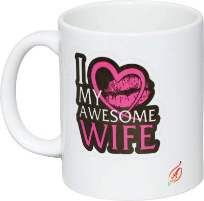 Alexus I Love My Awesome Wife Ceramic Coffee Mug(325 ml)