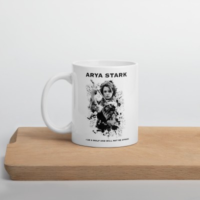bestylishart Arya Stark Game of Thrones Designer Printed Coffee Ceramic Coffee Mug(350 ml)