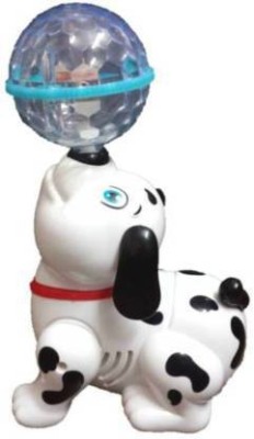 Tenmar dancing dog with 3d light music 360 rotation (White)(White, Black)