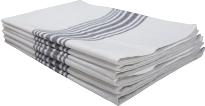 Flipkart SmartBuy Pack of 6 Grey Striped White, Grey Cloth Napkins(6 Sheets)