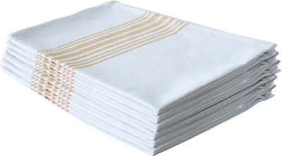 Flipkart SmartBuy Pack of 12 Orange Striped White, Orange Cloth Napkins(12 Sheets)
