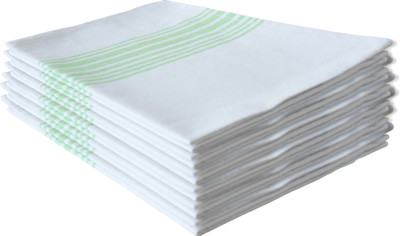 Flipkart SmartBuy Pack of 12 Green Striped White, Green Cloth Napkins(12 Sheets)