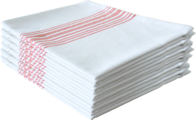 Flipkart SmartBuy Pack of 12 Red Striped White, Red Cloth Napkins(12 Sheets)