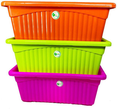 Abasr Plant Container Set(Pack of 3, Plastic)